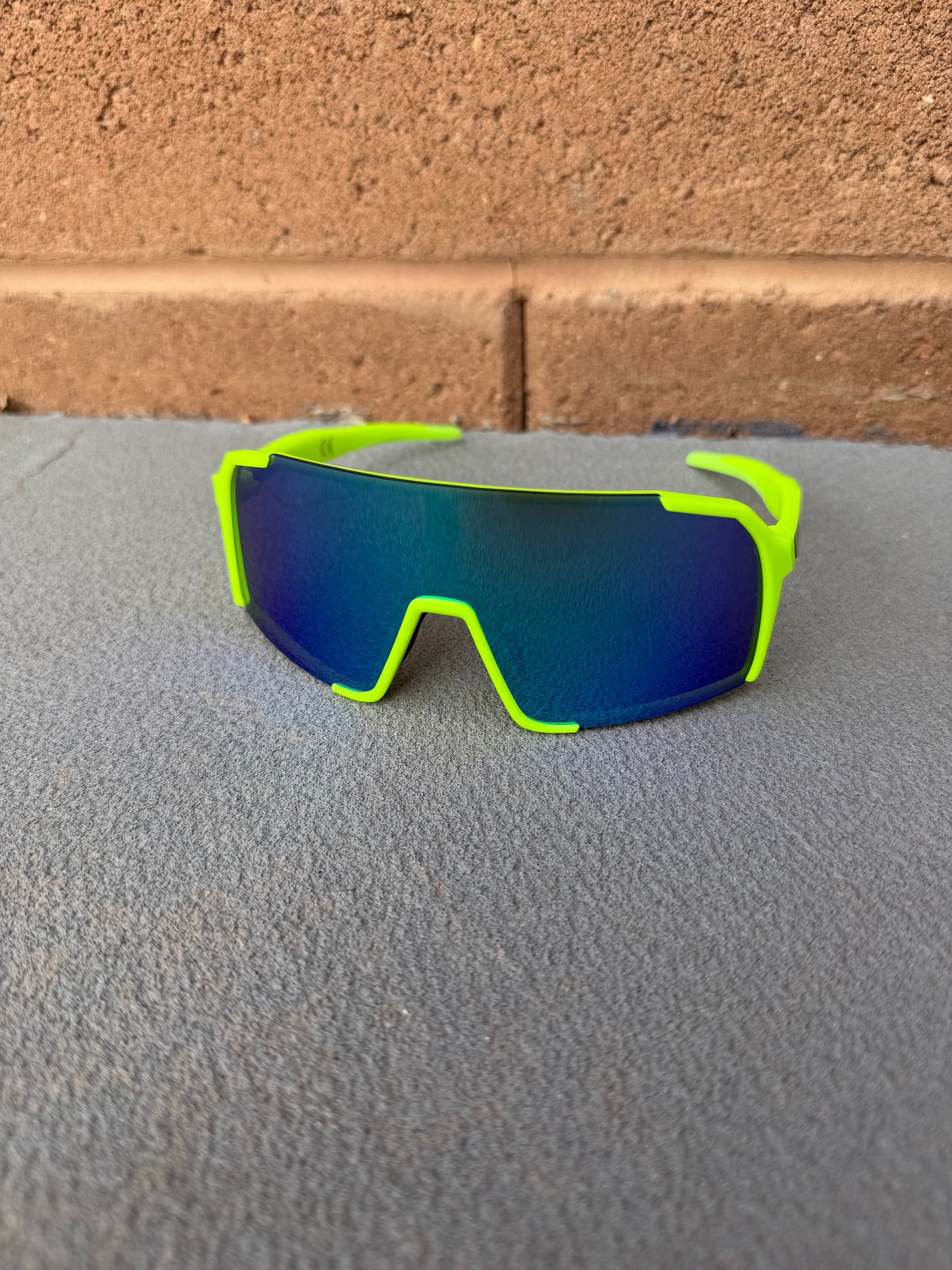 Green with blue lens