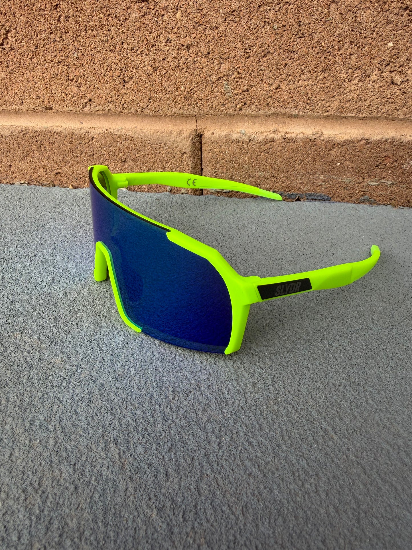 Green with blue lens